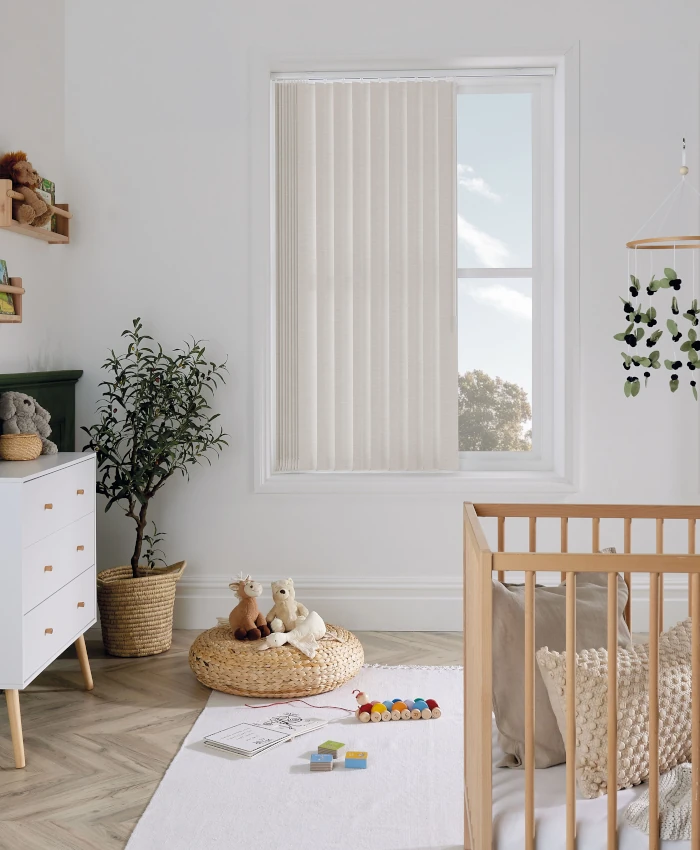 vertical blinds in kids room