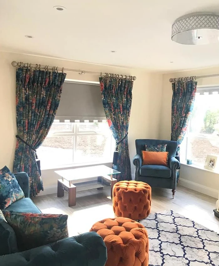Curtains installed in customers house